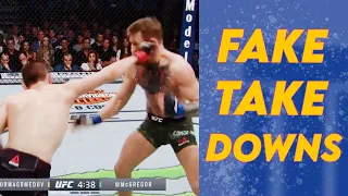 "TAKEDOWN FEINTS" in UFC/MMA (Big Brain Fake Takedowns)