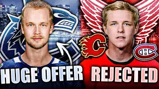 ELIAS PETTERSSON CONTRACT OFFER IS HUGE + RED WINGS PROSPECT REJECTS EXTENSION, MORE TRADE RUMOURS