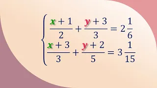 Як розв'язати лінійну систему рівнянь з дробами. Приклад 1