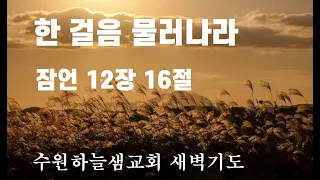 잠언 12장 17절/ 한 걸음 물러나라/ 수원하늘샘교회 월요새벽