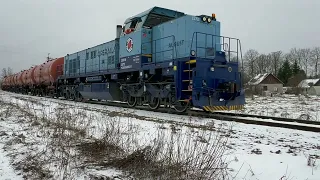 Ц30-М-1572 с цистернами близ станции Кохтла/ C30-M-1572 with tank cars near Kohtla station