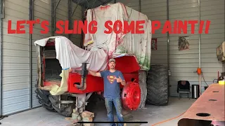 Let’s sling some paint and toss a tire!  The Massey 1800 gets one step closer!