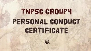 #TNPSC #GROUP4 #COUNSELLING #PERSONALCONDUCTCERTIFICATE