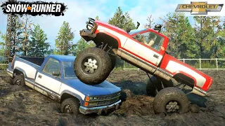 SnowRunner - CHEVY CK1500 JB EDITION On Big Wheels Mud Driving