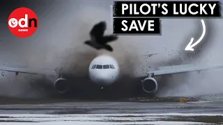 Terrifying Moment Plane Skids off Icy Runway at Lithuanian Airport