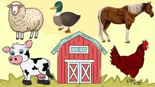 Farm Animals For Toddlers - Learn Farm Animals - Educational Video for Kids