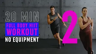 20 Min Full Body HIIT Workout 2 / Intense Fat Burning & Toning Cardio / No Equipment