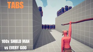 100x SHIELD MAN vs EVERY GOD - Totally Accurate Battle Simulator