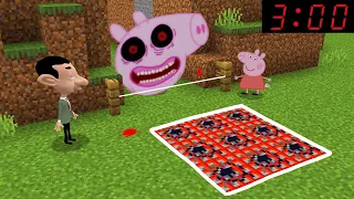 Traps for Peppa Pig.exe Nextbot and Mr Bean in Minecraft - Gameplay - Coffin Meme