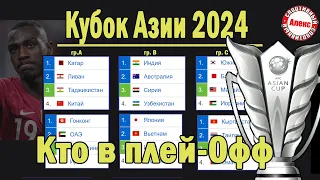 Кубок Азии по футболу. Кто в плей-офф после 13 дня? Таблица. Результаты. Расписание.