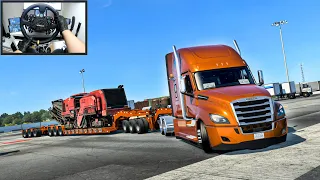 Mega Hauling: Transporting a Milling Machine in Texas - American Truck Simulator - Moza R9