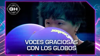 En el final de la actividad, los jugadores se divierten con los globos - Gran Hermano