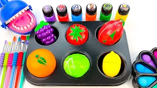 Satisfying DIY Video | Making 6 Rainbow Tropical Fruits With Magic Glitter Beads | Relaxing & ASMR