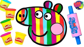 Dibuja a PEPPA PIG ARCOIRIS con PLAY DOH de COLORES 🌈🐷 Manualidades para niños