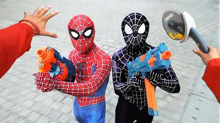 SPIDER-MAN & VENOM Nerf Gun War vs BAD GUY TEAM ( Special Action POV )