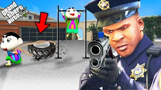 GTA 5 : Franklin Training Shinchan & Pinchan To Join Police ! (GTA 5 Mods)