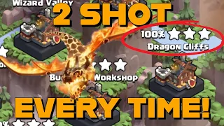 DRAGON CLIFFS 2 SHOTS MADE EASY! | Easy attack strategies that anyone can do | Clan Capital