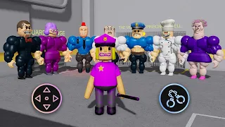 POLICE GIRL GLITCH VS ALL MUSCLE BOSSES - Grumpy Gran & Mr. Funny, Mr. Pickles, Papa Pizza  #roblox