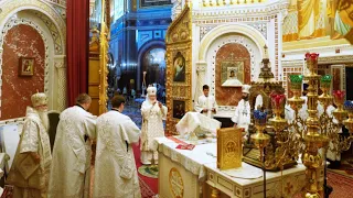 Божественная литургия . Преображение Господне , Храм Христа Спасителя, г  Москва .