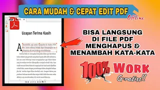 CARA MENGEDIT FILE PDF DI LAPTOP (PC) SECARA OFFLINE | BISA HAPUS & TAMBAH TEKS PDF & 100% WORK