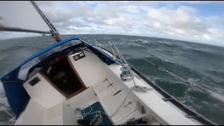 CH 23: Solo sailing to the Isle of Man in rough sees, water over the bow and a wet v-berth.