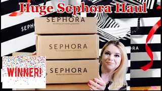 HUGE Sephora HAUL! Hot New Makeup! Giveaway Winner!!