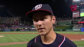 Trea Turner joins Dan Kolko from the field after Nationals’ 5-1 win