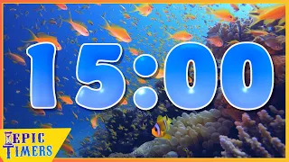 15 Minute Relaxing Countdown Timer With swimming fish and meditation music!