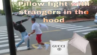 PILLOW FIGHT WITH STRANGERS IN THE HOOD (GONE WRONG💀🤦🏾‍♂️) CLICK AT YOUR OWN RISK