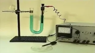 Experiments in Chemistry. Electrolysis copper chloride solution