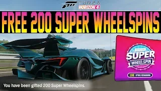 Forza Horizon 4 - 200 SUPER Wheelspins For FREE? 30M + 100 Free Cars