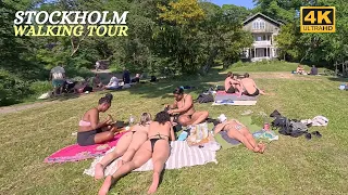 Stockholm - Hornstull to Långholmen - Beach - Walking Tour - 4K