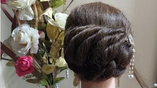 Beautiful Twist Bun hairstyle || Party hairstyle