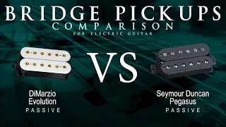 DiMarzio EVOLUTION vs Seymour Duncan PEGASUS - Passive Bridge Guitar Pickup Comparison Tone Demo