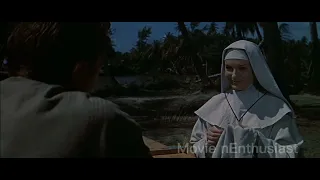A man and a woman are stranded on an island alone but she is a nun. He tells her to marry him