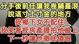 分手後前任讓我卷鋪蓋滾！說這寸土寸金的地方！我鄉下女不配住！我笑著把房產證拍他臉上！下一秒讓他徹底傻眼！#落日溫情#中老年幸福人生#幸福生活#幸福人生#中老年生活#為人處世#生活經驗#情感故事