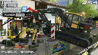 RESCUING FLOODED JCB & FINISHING DIGGING TRENCH | Public Work | Farming Simulator 22 | Episode 54