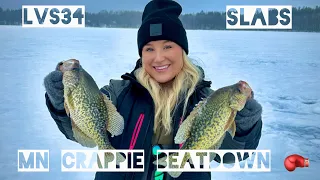 ICE FISHING JANUARY CRAPPIES MINNESOTA