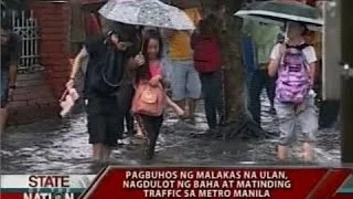 Pagbuhos ng malakas na ulan, nagdulot ng baha at matinding traffic sa Metro Manila