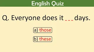 English Grammar Quiz – 30 Questions | this, that, those, these | Part 44 #englishquiz #english