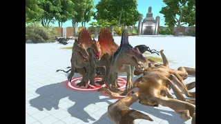 EMPEROR SCORPIONS AND GIANT STAG BEETLE VS SPINOSAURUS - Animal Revolt Battle Simulator 2022