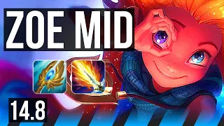 ZOE vs KASSADIN (MID) | Rank 1 Zoe, 12/1/10, Legendary | TR Challenger | 14.8