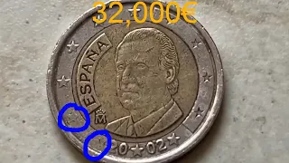 SPANISH 2 EURO 2002 COIN ERROR WORTH 32000€