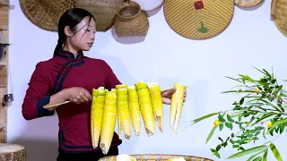在贵州农村的竹笋，我们把它做成竹笋干，不仅能保存很久，而且拿来做成 美食 很美味 | Chinese cuisine made from dried bamboo shoots |野小妹