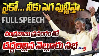 TDP Chief Nara Chandrababu Naidu full Speech at Nellore | TDP & Janasena Public Meeting | TV5 News