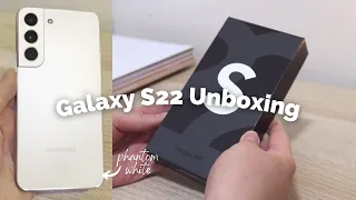 samsung galaxy s22 unboxing (phantom white) | camera test | new accessories | chill | 📱