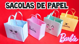 Diy miniatura sacola de papel para Barbie | sacola de compras | Origami paper Bag