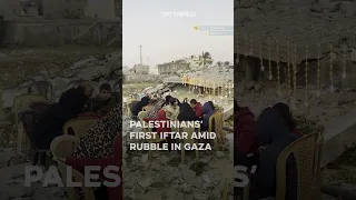 Palestinians have their first iftar amid rubble in Gaza