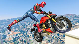 GTA 5 IRON SPIDERMAN Motorcycle Stunts & Funny Fails Compilation EP. 23 (Euphoria Physics Showcase)