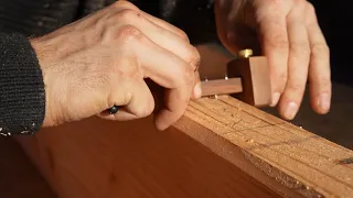 Making a mortice and tenon roof frame.